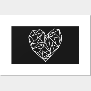 Geometric Heart Posters and Art